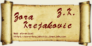 Zora Krejaković vizit kartica